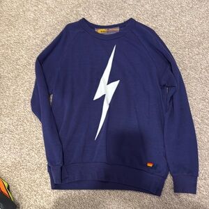 Gorgeous purple with white bolt crew sweatshirt! Aviator Nation size medium